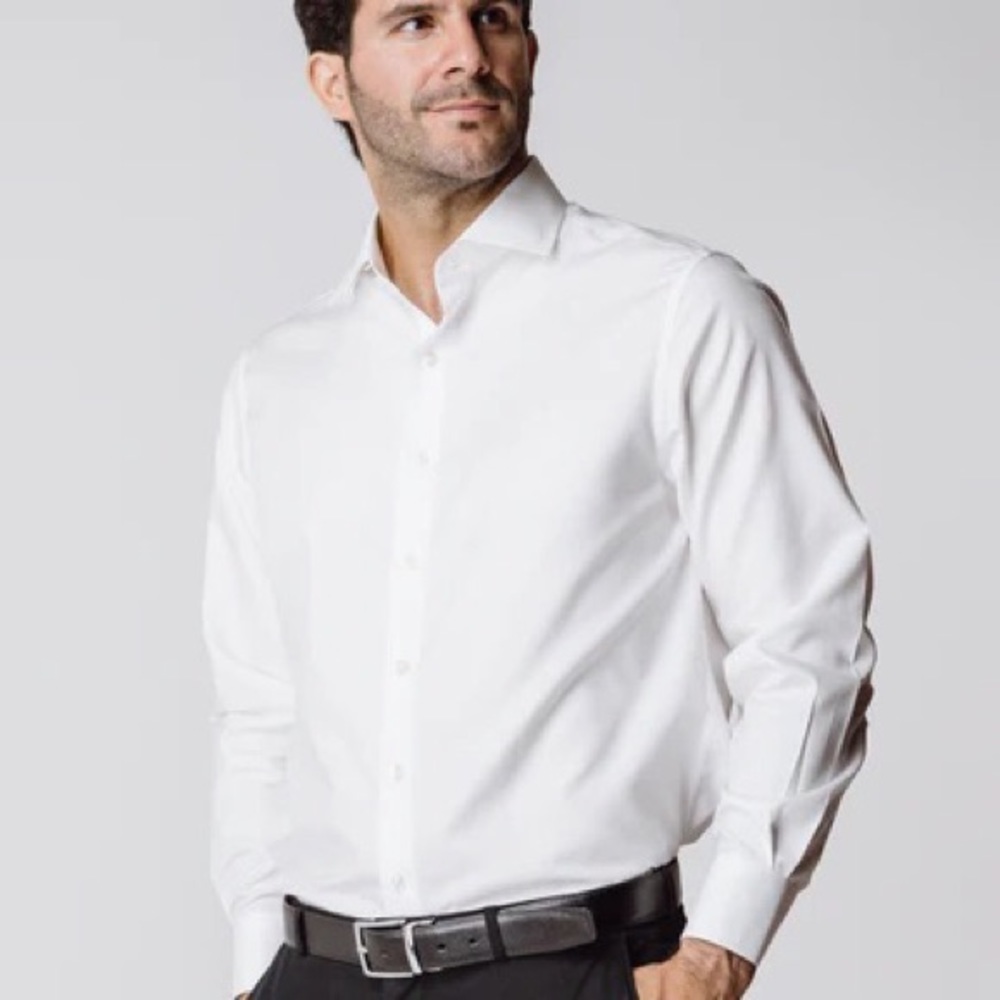 Atica Mens Yorkshire modern slim fit white dress shirt - size 14/31-32